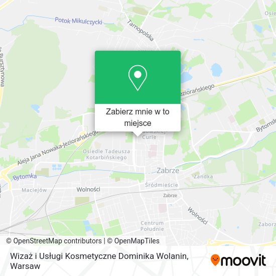 Mapa Wizaż i Usługi Kosmetyczne Dominika Wolanin