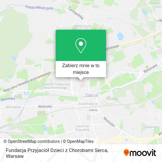 Mapa Fundacja Przyjaciół Dzieci z Chorobami Serca