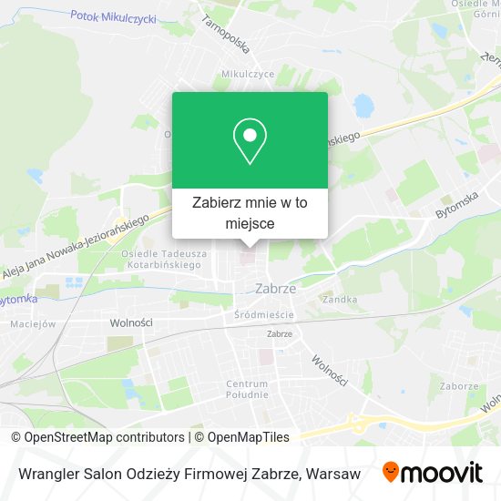 Mapa Wrangler Salon Odzieży Firmowej Zabrze