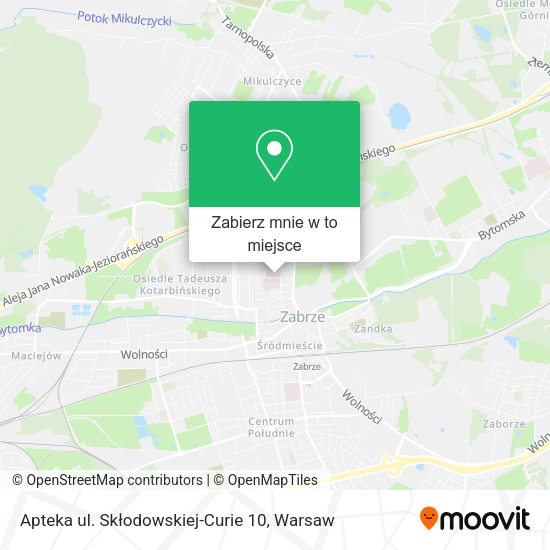 Mapa Apteka ul. Skłodowskiej-Curie 10