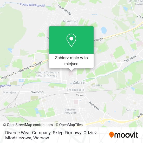 Mapa Diverse Wear Company. Sklep Firmowy. Odzież Młodzieżowa