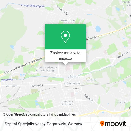 Mapa Szpital Specjalistyczny-Pogotowie