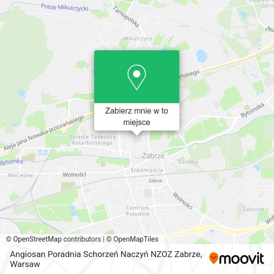 Mapa Angiosan Poradnia Schorzeń Naczyń NZOZ Zabrze