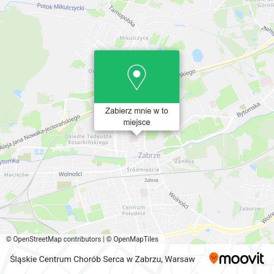 Mapa Śląskie Centrum Chorób Serca w Zabrzu