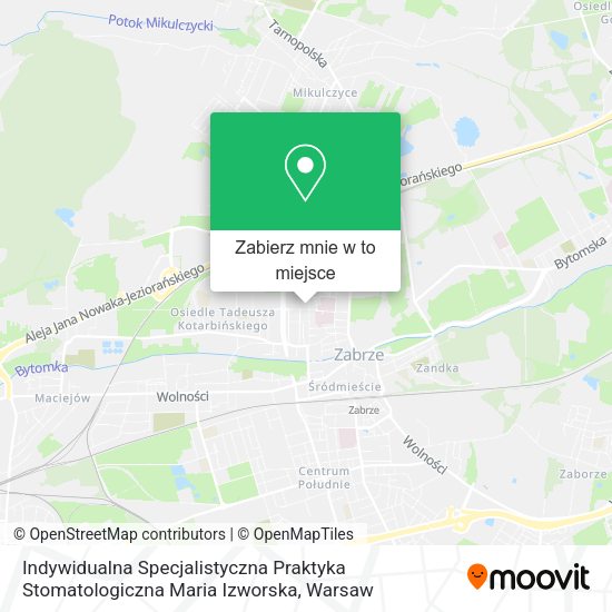 Mapa Indywidualna Specjalistyczna Praktyka Stomatologiczna Maria Izworska