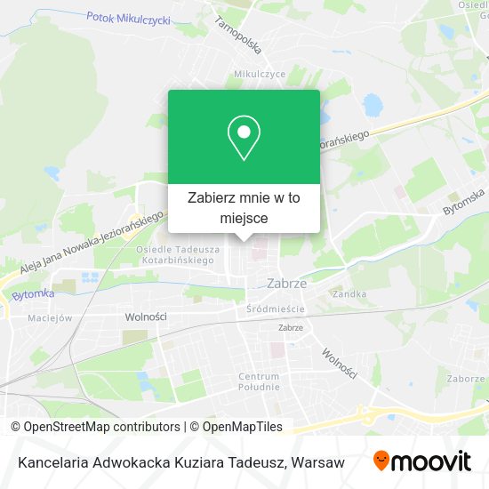 Mapa Kancelaria Adwokacka Kuziara Tadeusz