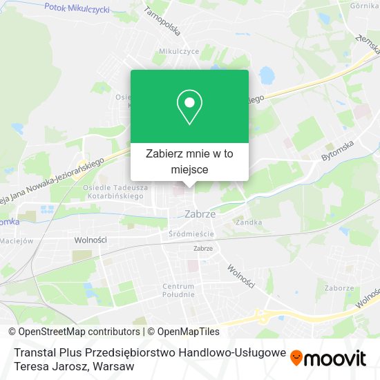 Mapa Transtal Plus Przedsiębiorstwo Handlowo-Usługowe Teresa Jarosz