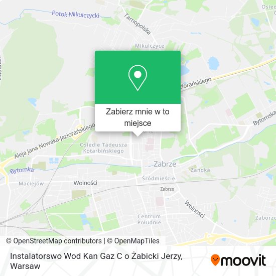 Mapa Instalatorswo Wod Kan Gaz C o Żabicki Jerzy