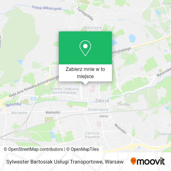 Mapa Sylwester Bartosiak Usługi Transportowe