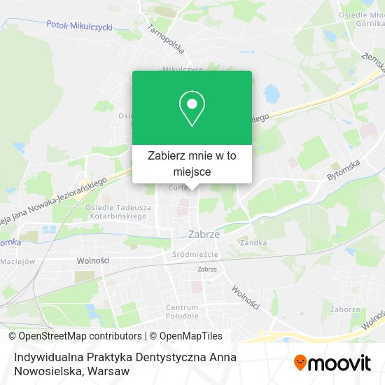 Mapa Indywidualna Praktyka Dentystyczna Anna Nowosielska