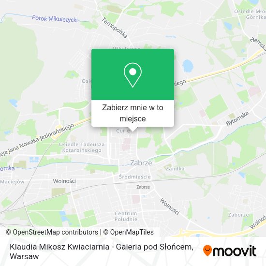 Mapa Klaudia Mikosz Kwiaciarnia - Galeria pod Słońcem