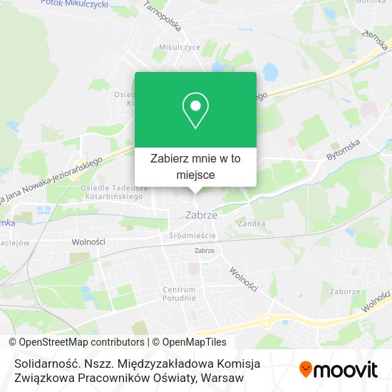 Mapa Solidarność. Nszz. Międzyzakładowa Komisja Związkowa Pracowników Oświaty