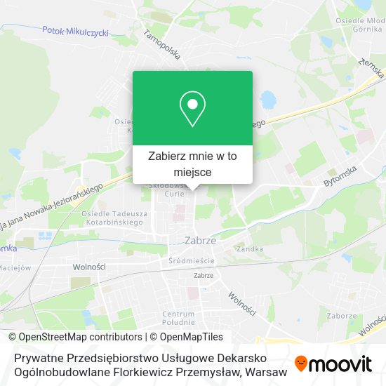 Mapa Prywatne Przedsiębiorstwo Usługowe Dekarsko Ogólnobudowlane Florkiewicz Przemysław