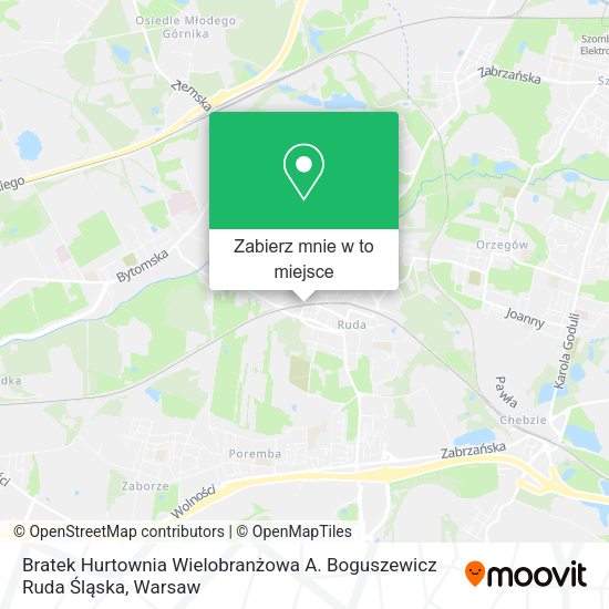 Mapa Bratek Hurtownia Wielobranżowa A. Boguszewicz Ruda Śląska