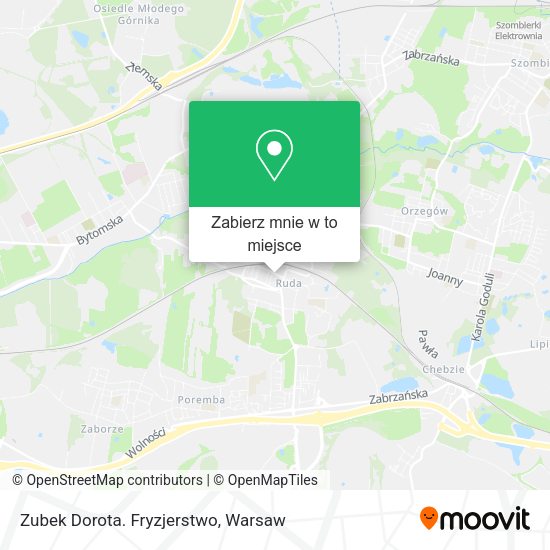 Mapa Zubek Dorota. Fryzjerstwo