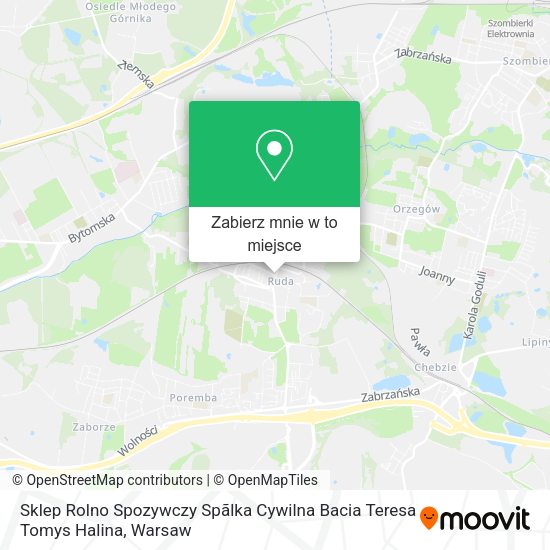 Mapa Sklep Rolno Spozywczy Spãlka Cywilna Bacia Teresa Tomys Halina