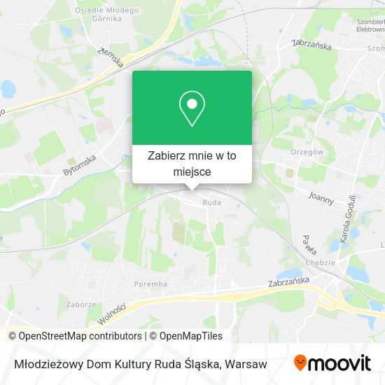 Mapa Młodzieżowy Dom Kultury Ruda Śląska