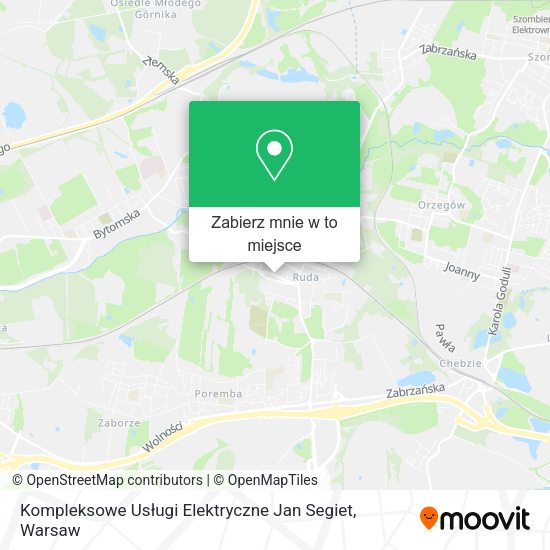 Mapa Kompleksowe Usługi Elektryczne Jan Segiet