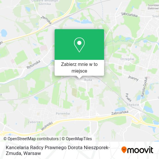 Mapa Kancelaria Radcy Prawnego Dorota Nieszporek-Zmuda