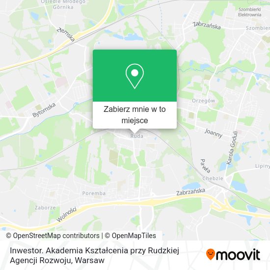 Mapa Inwestor. Akademia Kształcenia przy Rudzkiej Agencji Rozwoju