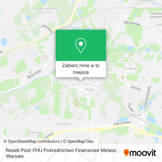 Mapa Rasek Piotr FHU Pośrednictwo Finansowe Meteor