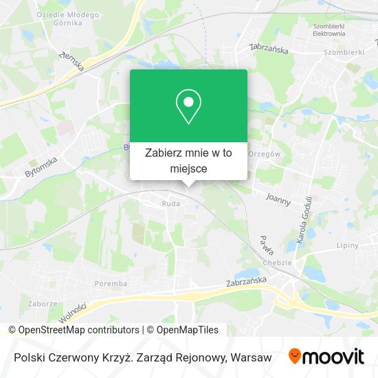 Mapa Polski Czerwony Krzyż. Zarząd Rejonowy