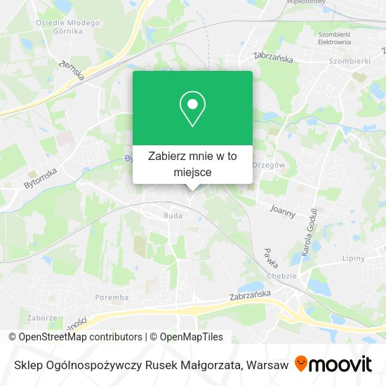 Mapa Sklep Ogólnospożywczy Rusek Małgorzata