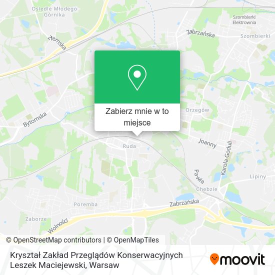 Mapa Kryształ Zakład Przeglądów Konserwacyjnych Leszek Maciejewski