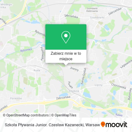 Mapa Szkoła Pływania Junior. Czesław Kazanecki