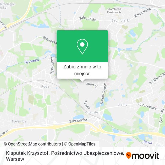 Mapa Klaputek Krzysztof. Pośrednictwo Ubezpieczeniowe