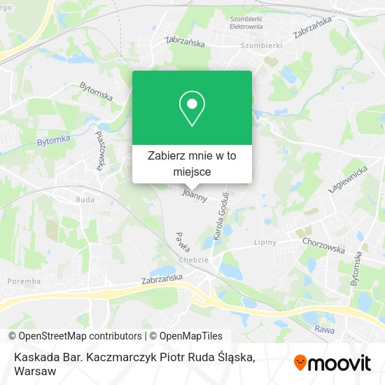 Mapa Kaskada Bar. Kaczmarczyk Piotr Ruda Śląska