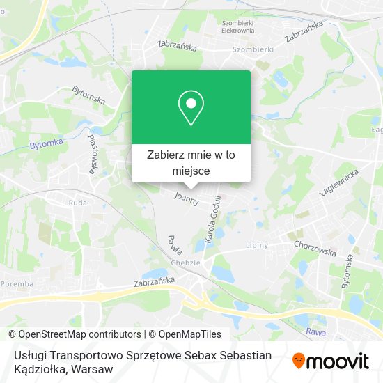 Mapa Usługi Transportowo Sprzętowe Sebax Sebastian Kądziołka