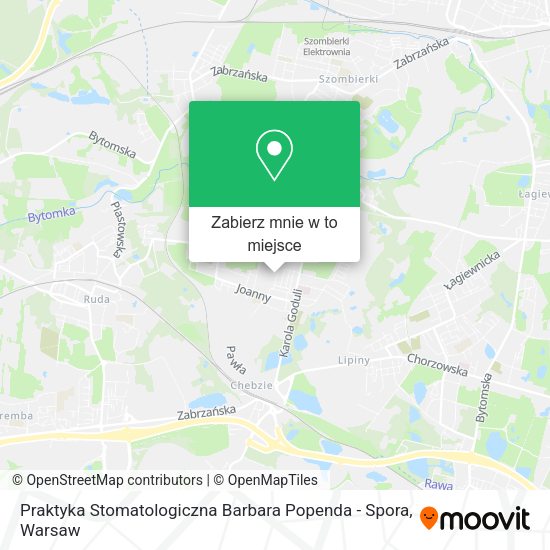 Mapa Praktyka Stomatologiczna Barbara Popenda - Spora