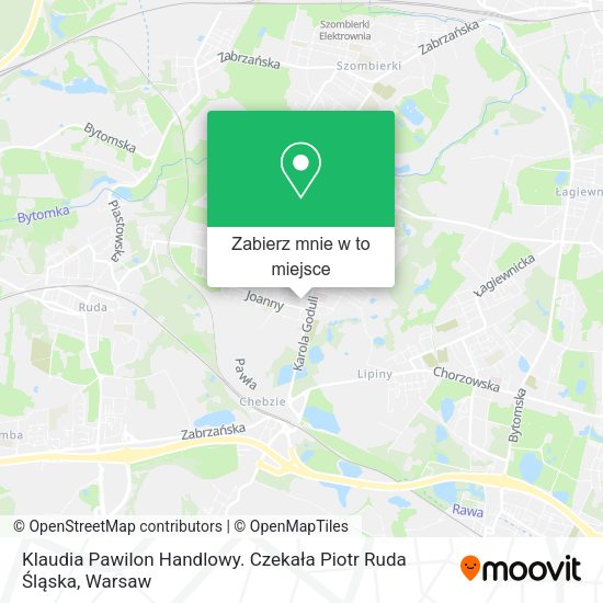 Mapa Klaudia Pawilon Handlowy. Czekała Piotr Ruda Śląska