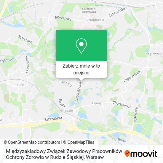 Mapa Międzyzakładowy Związek Zawodowy Pracowników Ochrony Zdrowia w Rudzie Śląskiej