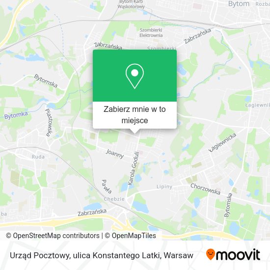 Mapa Urząd Pocztowy, ulica Konstantego Latki