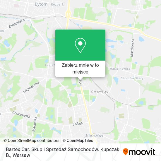 Mapa Bartex Car. Skup i Sprzedaż Samochodów. Kupczak B.