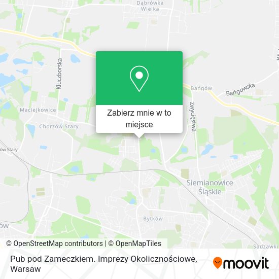 Mapa Pub pod Zameczkiem. Imprezy Okolicznościowe