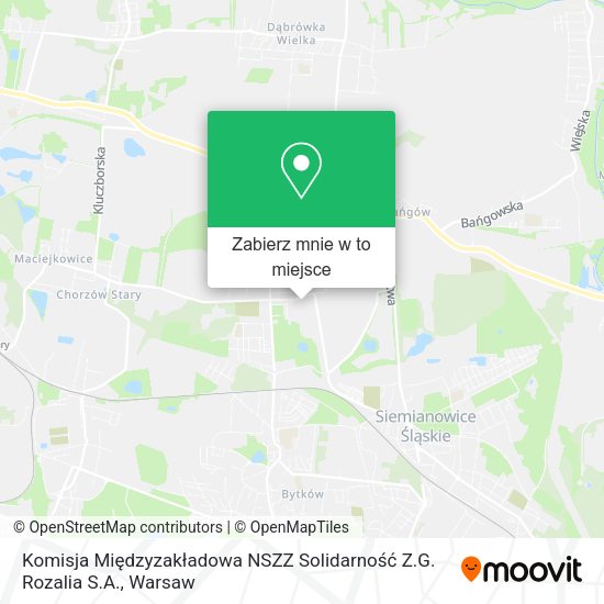 Mapa Komisja Międzyzakładowa NSZZ Solidarność Z.G. Rozalia S.A.