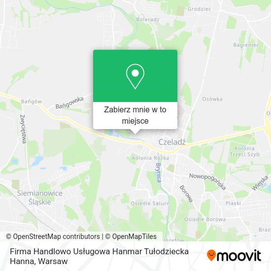 Mapa Firma Handlowo Usługowa Hanmar Tułodziecka Hanna