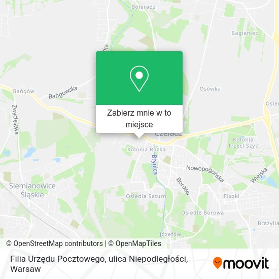 Mapa Filia Urzędu Pocztowego, ulica Niepodległości