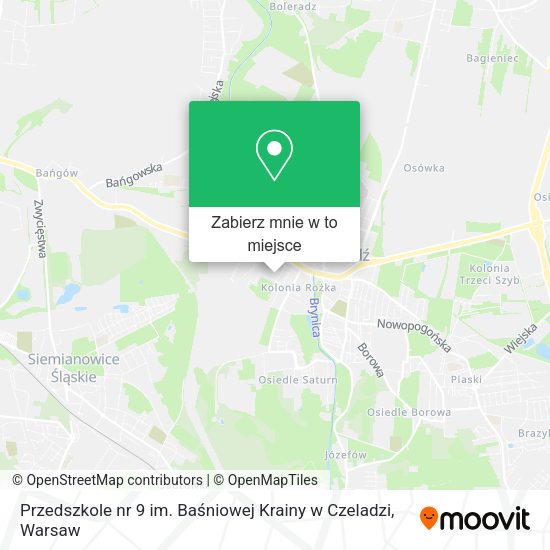 Mapa Przedszkole nr 9 im. Baśniowej Krainy w Czeladzi