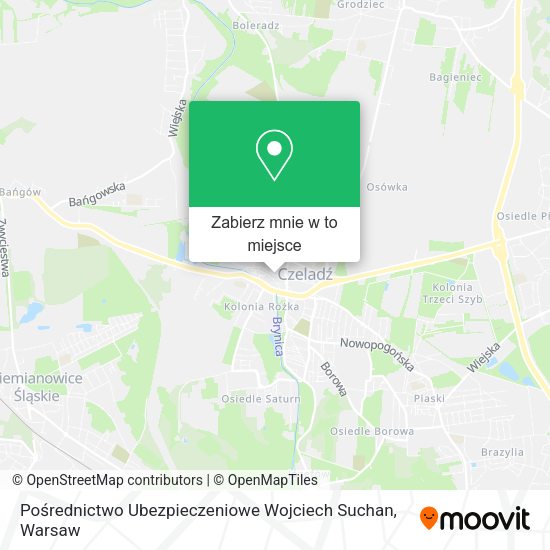 Mapa Pośrednictwo Ubezpieczeniowe Wojciech Suchan