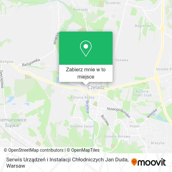 Mapa Serwis Urządzeń i Instalacji Chłodniczych Jan Duda