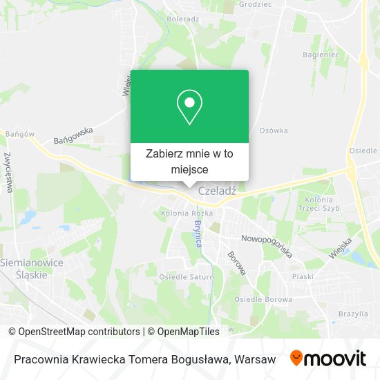 Mapa Pracownia Krawiecka Tomera Bogusława