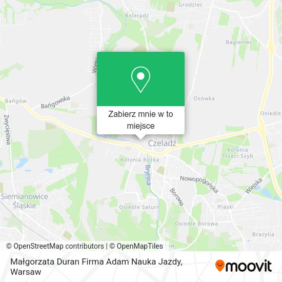 Mapa Małgorzata Duran Firma Adam Nauka Jazdy