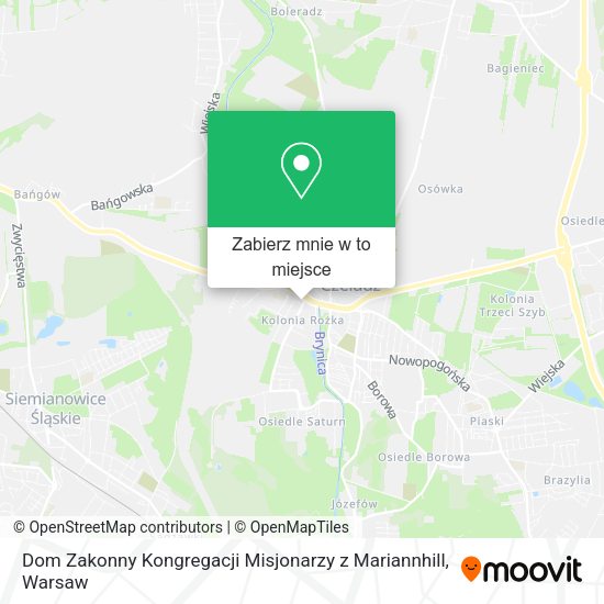 Mapa Dom Zakonny Kongregacji Misjonarzy z Mariannhill