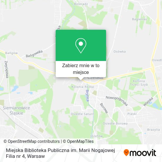 Mapa Miejska Biblioteka Publiczna im. Marii Nogajowej Filia nr 4