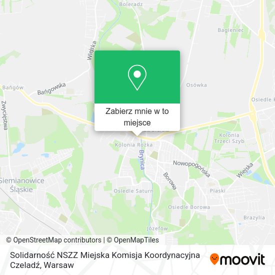 Mapa Solidarność NSZZ Miejska Komisja Koordynacyjna Czeladź