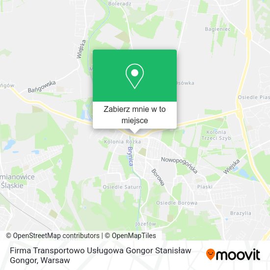 Mapa Firma Transportowo Usługowa Gongor Stanisław Gongor